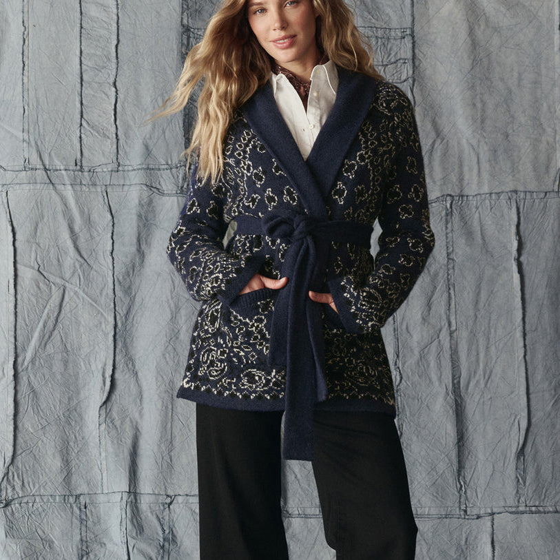 The Bandana Riding Cardigan Navy