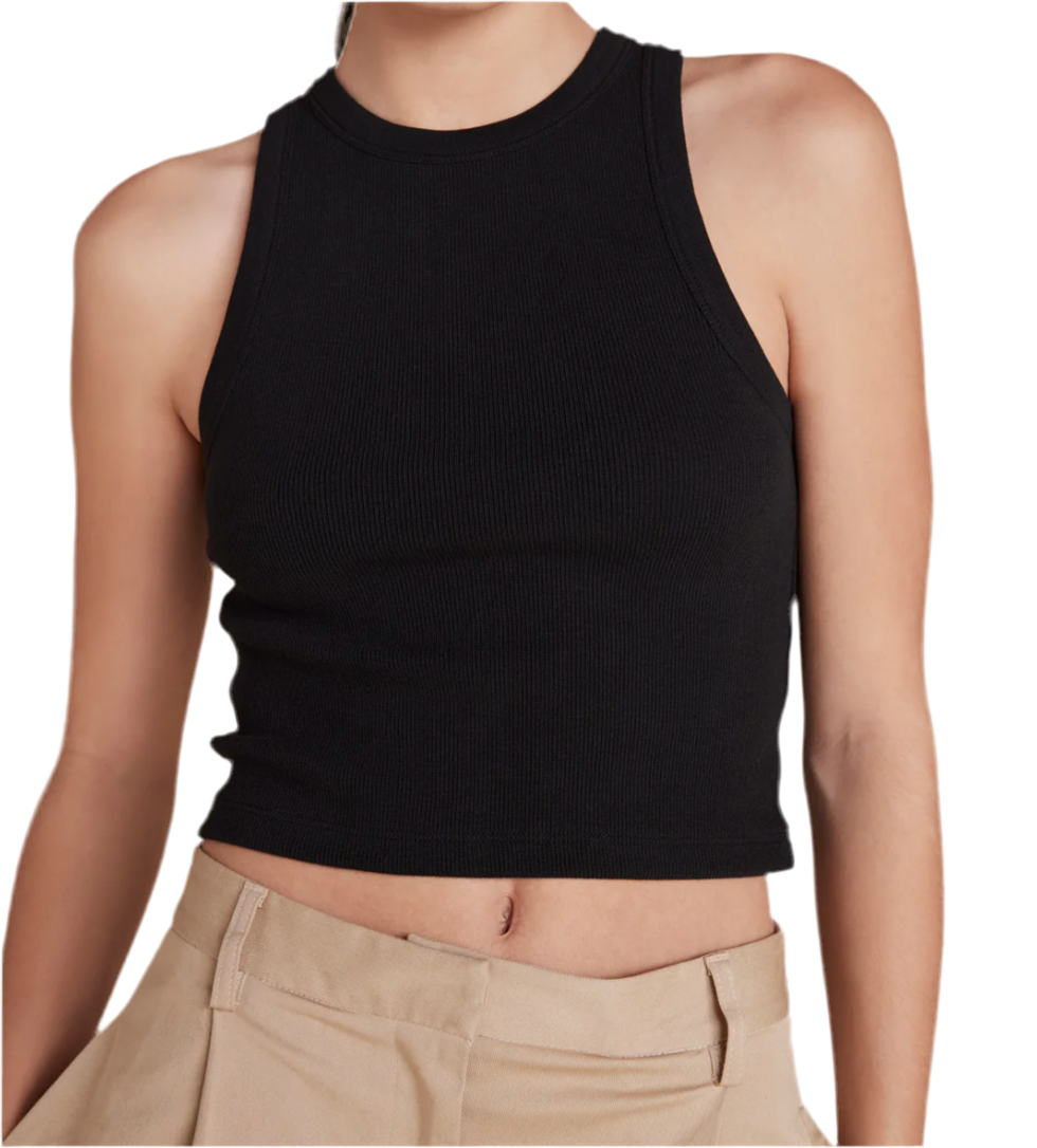 The Cropped Not So Basic Tank Black