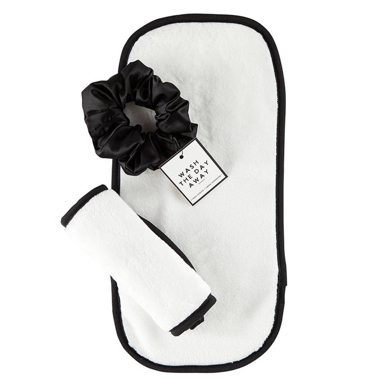 Plush Face Cloth White w/ Black Trim