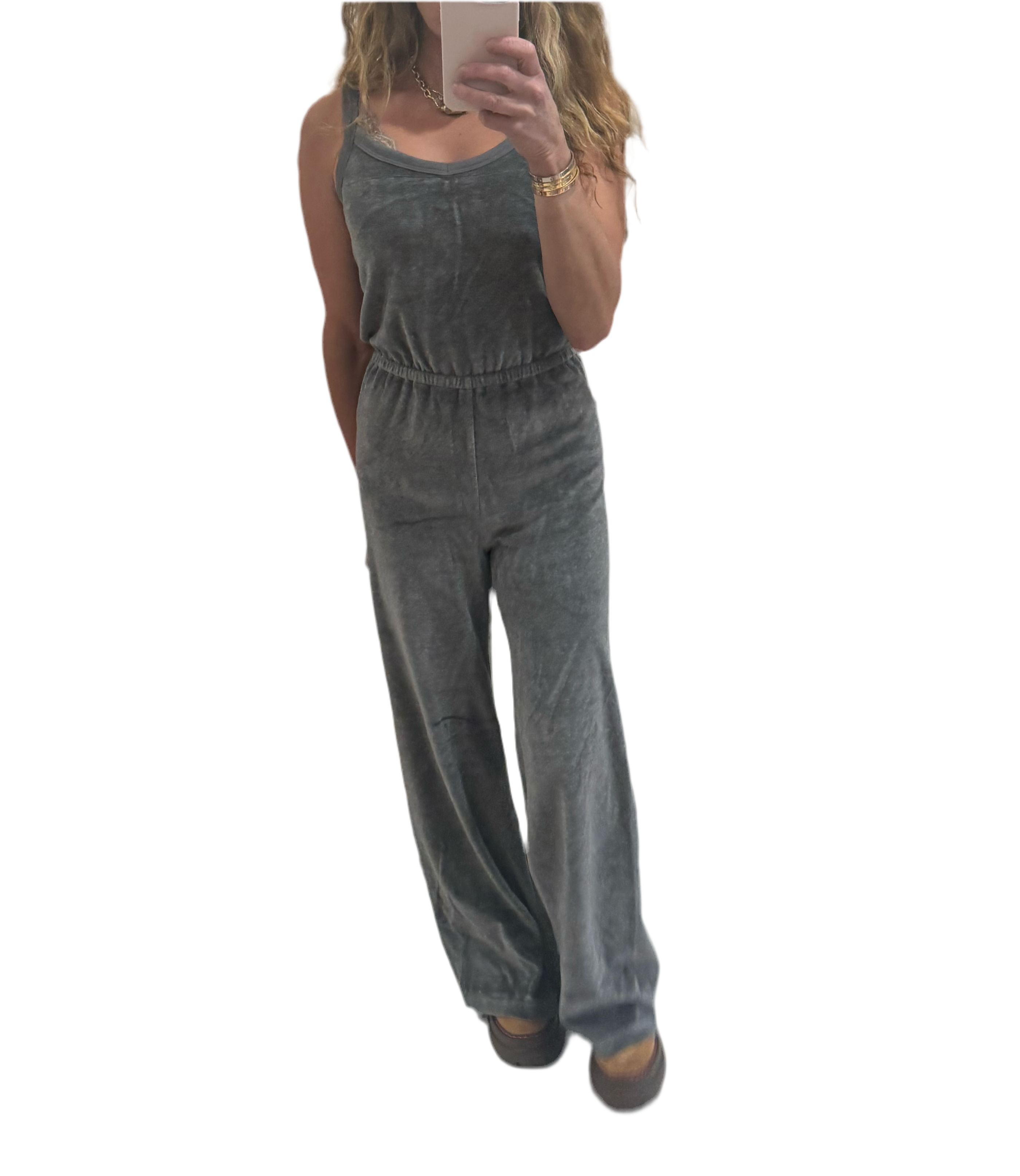 Elma Flare Jumpsuit Hthr-Velour