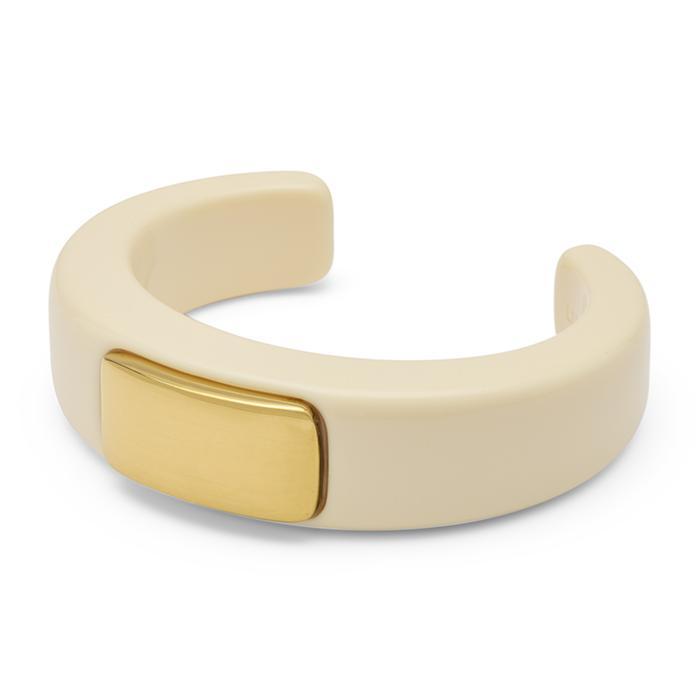 Ivory Resin + Brass Bangle