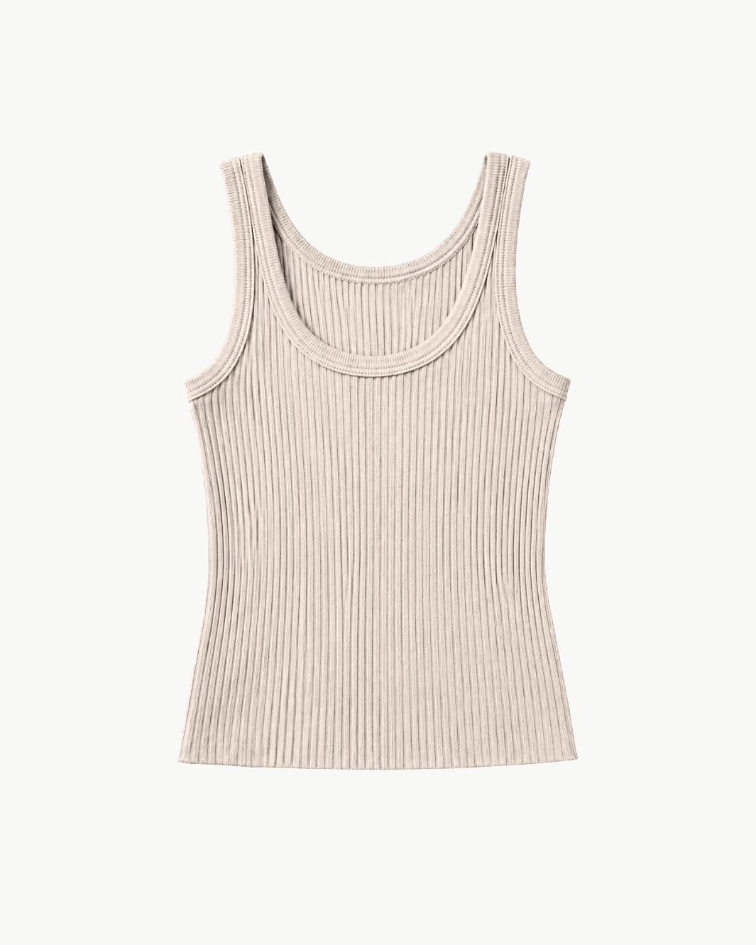 Military Rib Crop Tank Flax