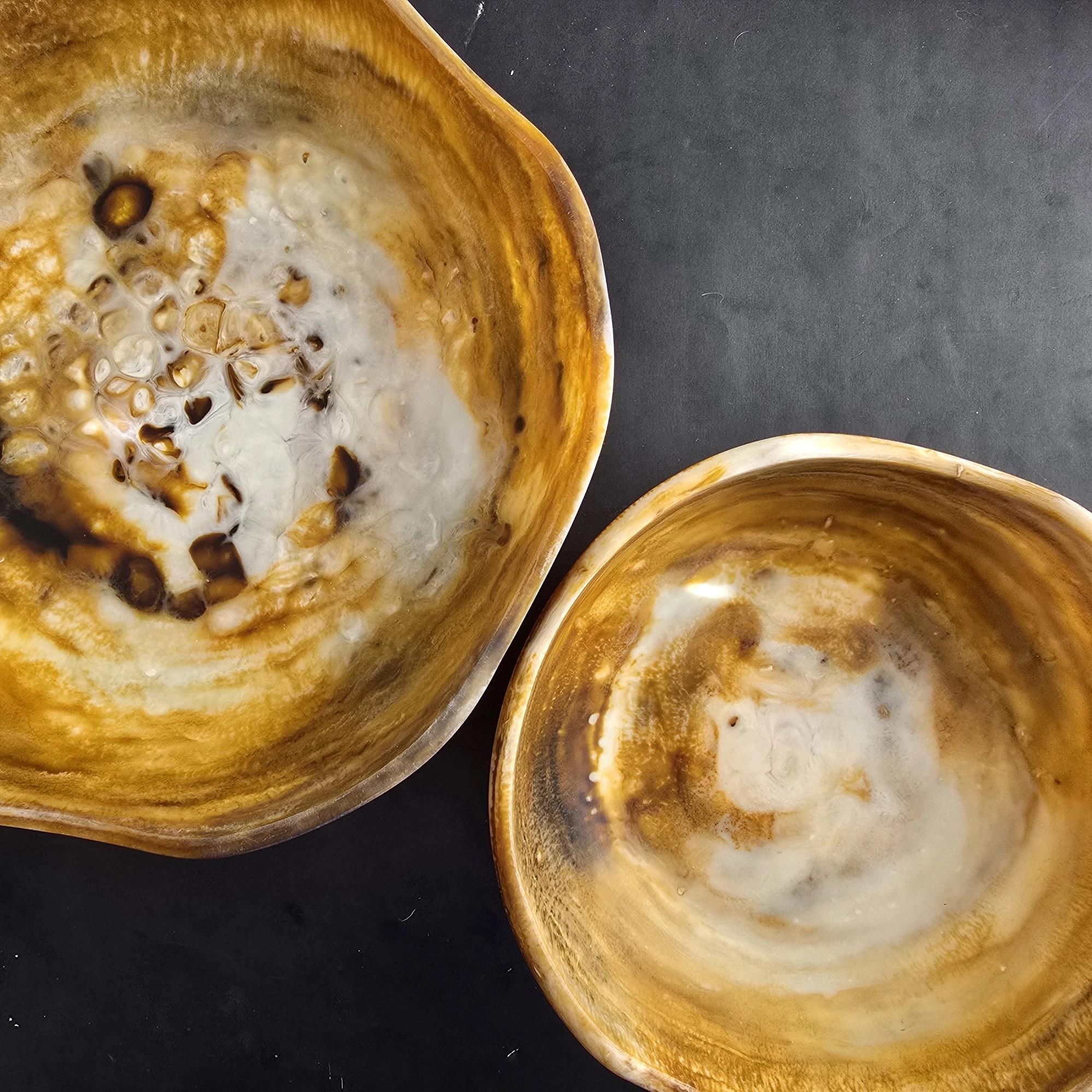 Large Wavy Resin Bowls Set of 2