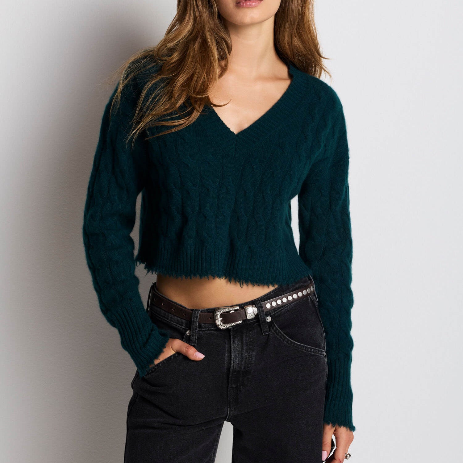 Zoe Cashmere V Neck Mallard
