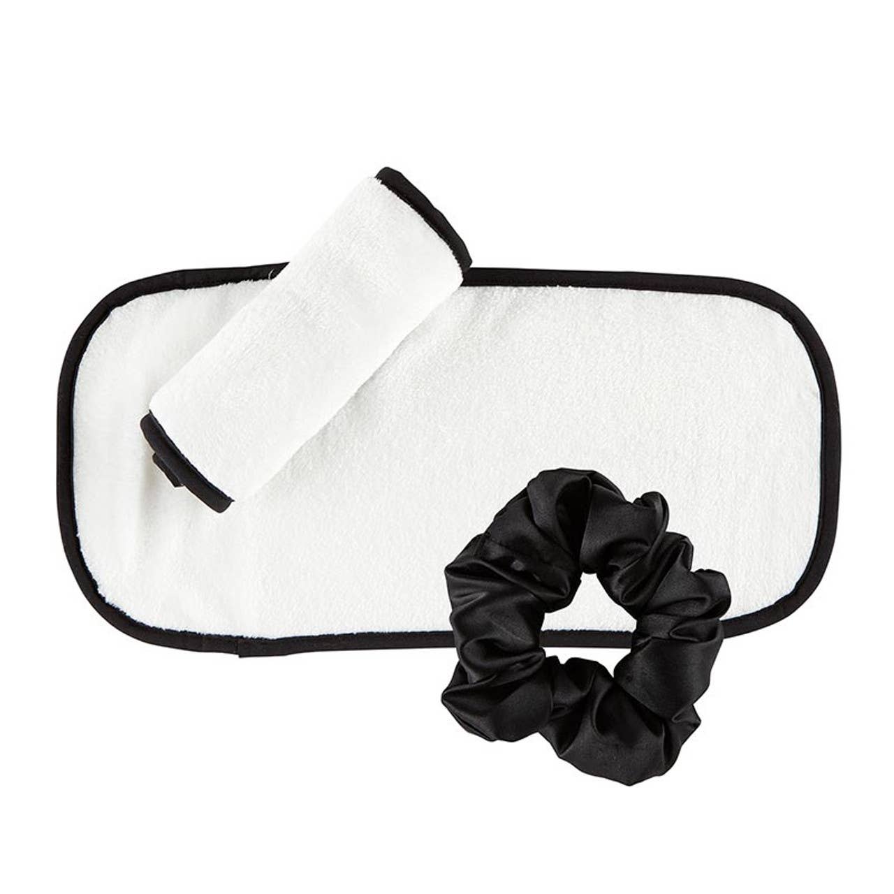 Plush Face Cloth White w/ Black Trim
