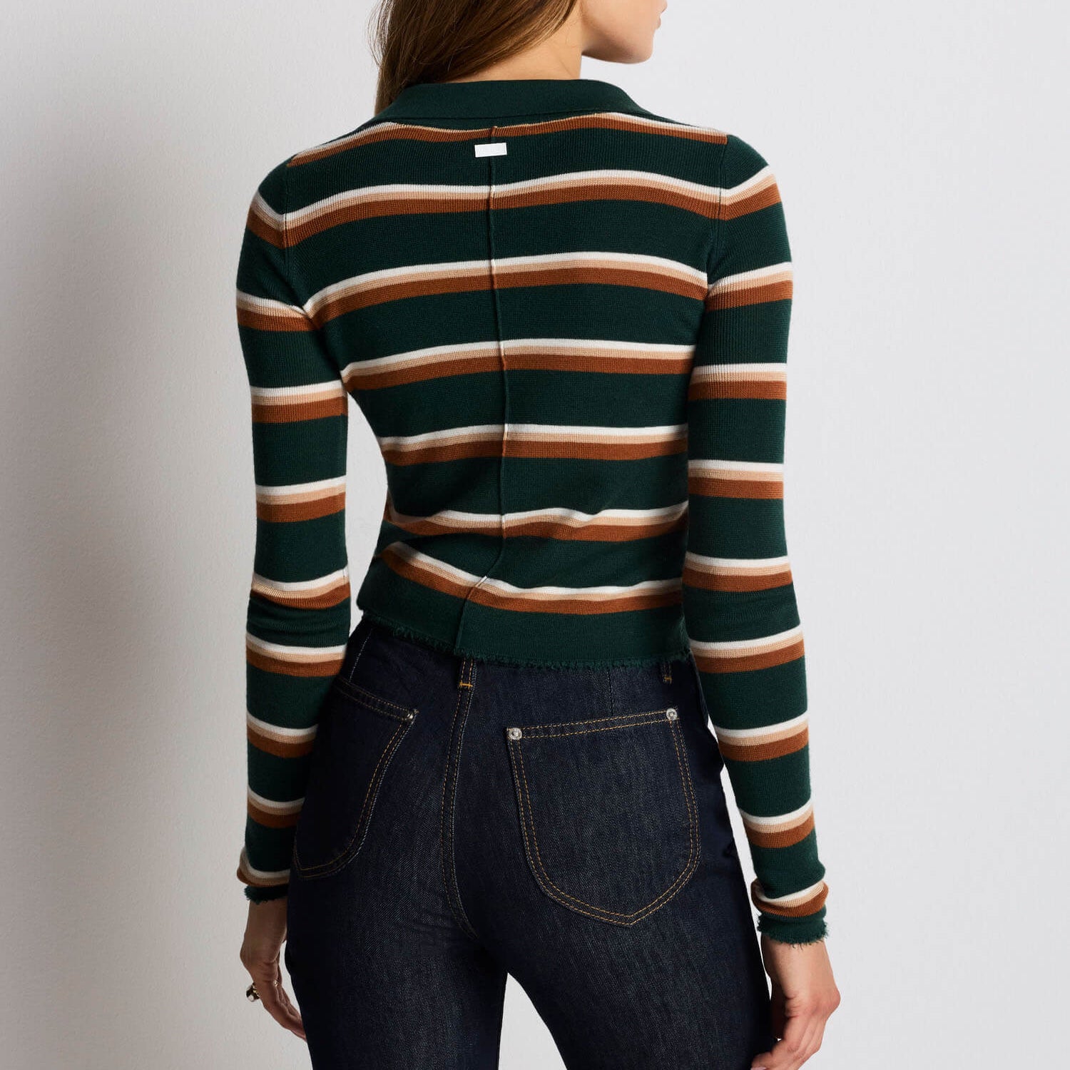 Erin Striped Pullover Aspen/Cognac