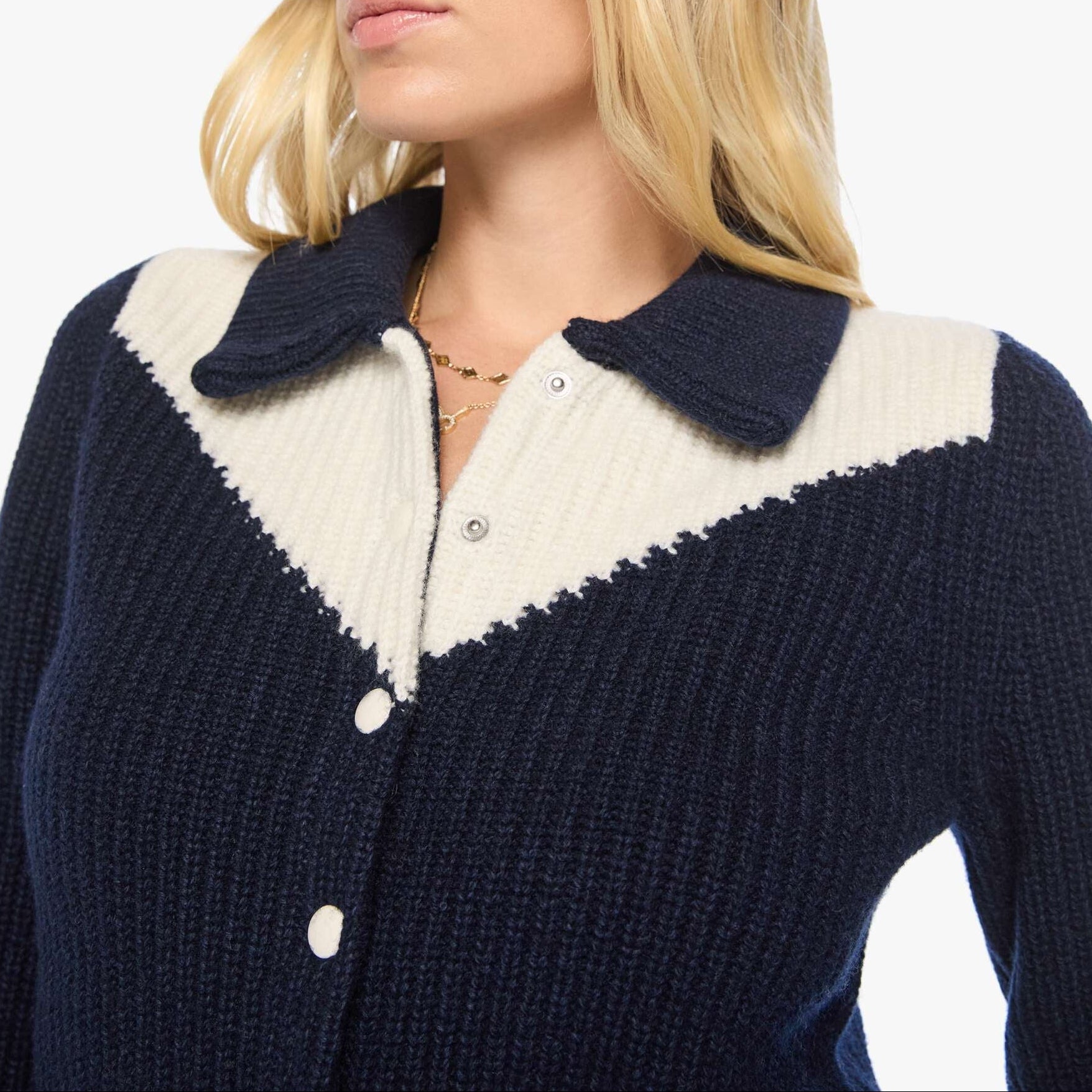 The Baby Raquette Cardigan Navy & Ivory