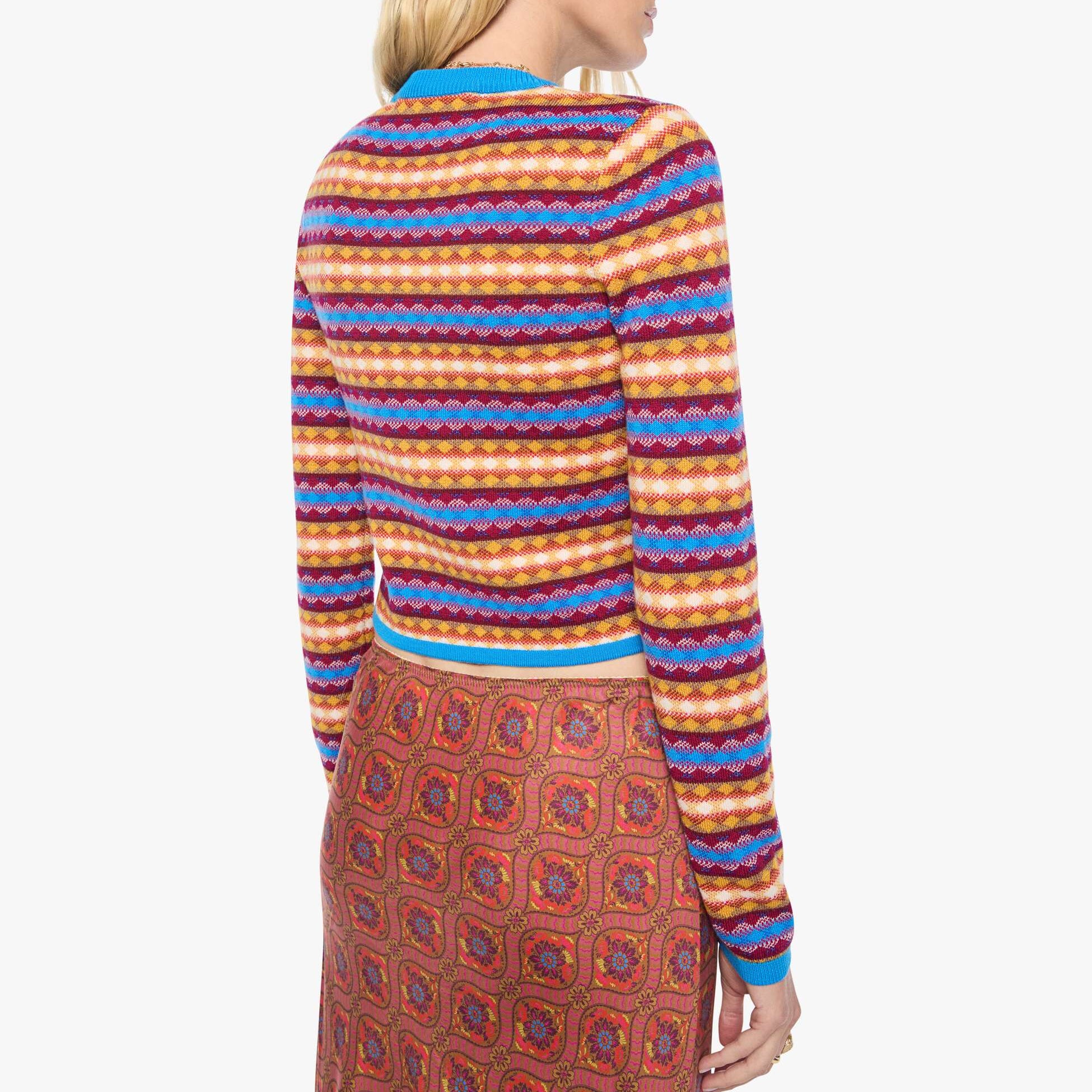 The Lil Cardigan Russet Orange/Dazzling Blue