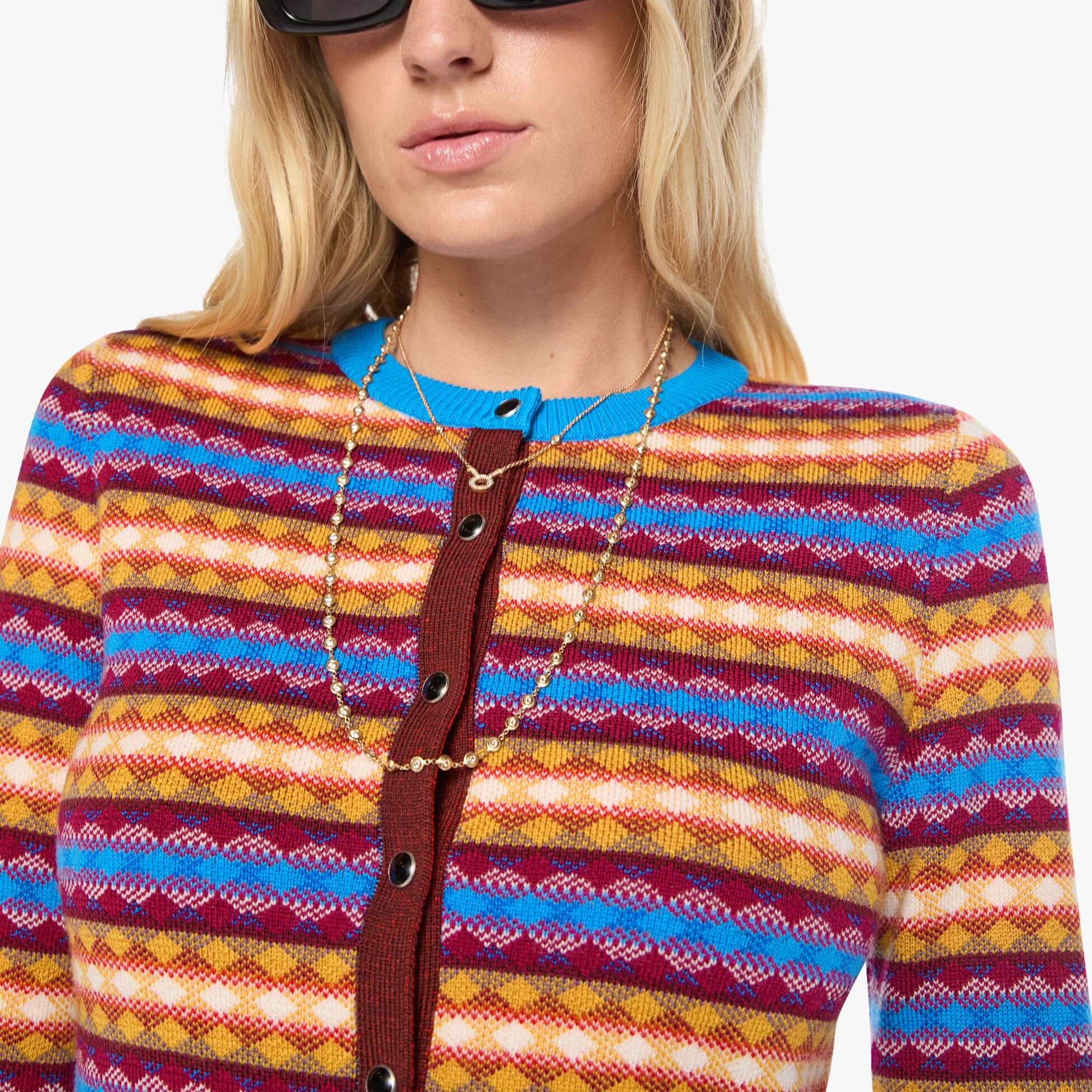 The Lil Cardigan Russet Orange/Dazzling Blue
