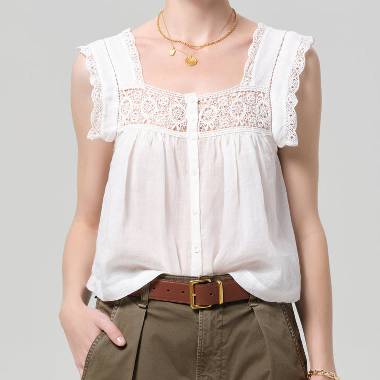 Mia Embroidered Top White