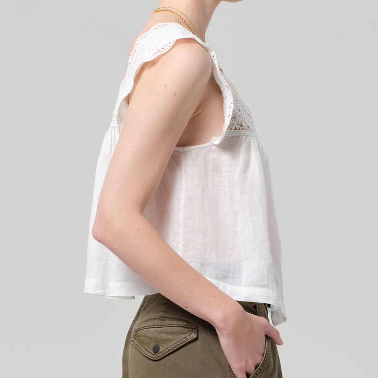 Mia Embroidered Top White