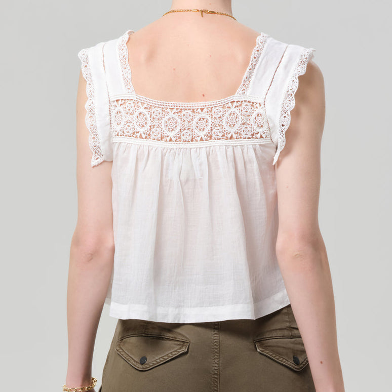 Mia Embroidered Top White