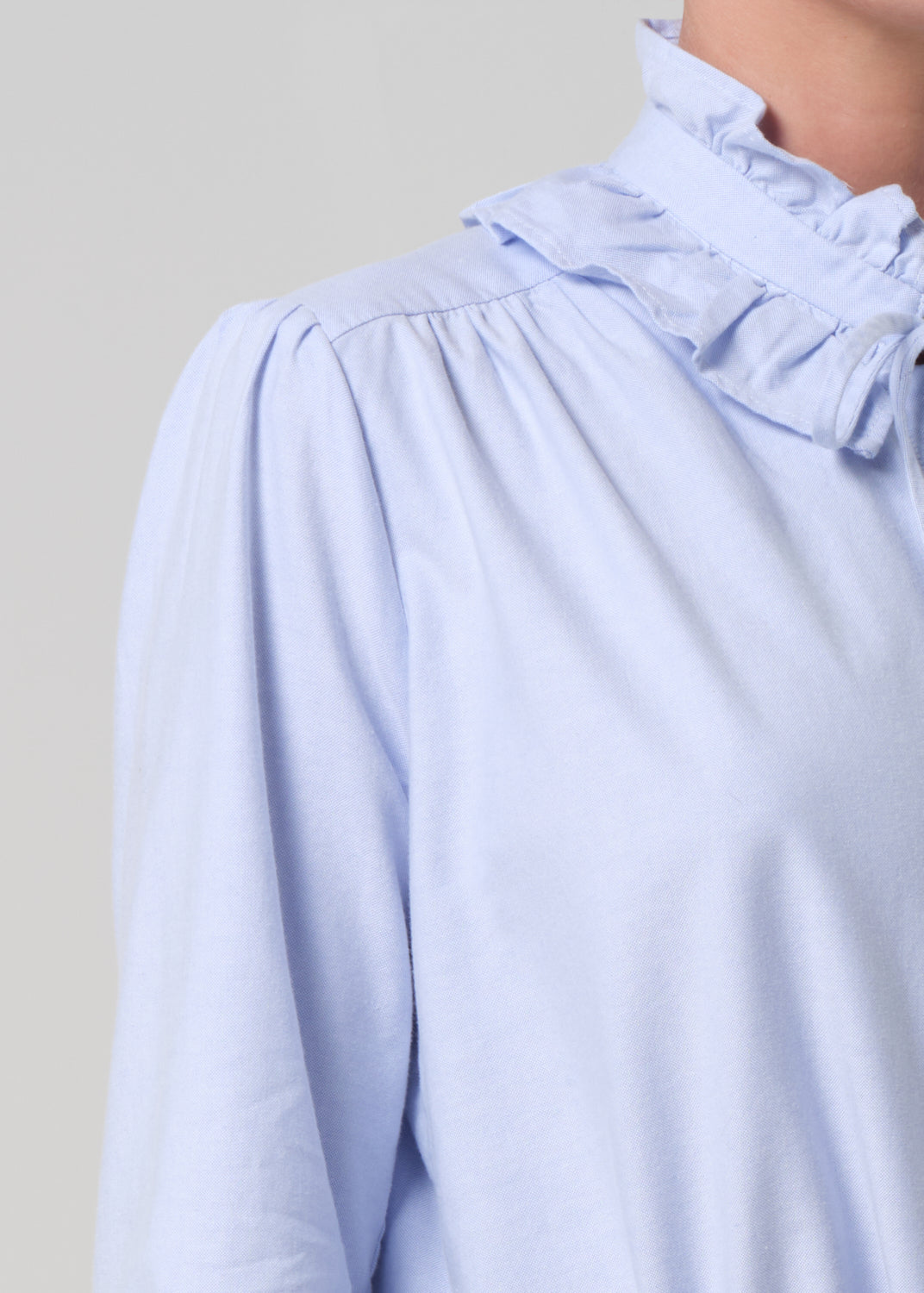 Calista Frill Collar Shirt Blue