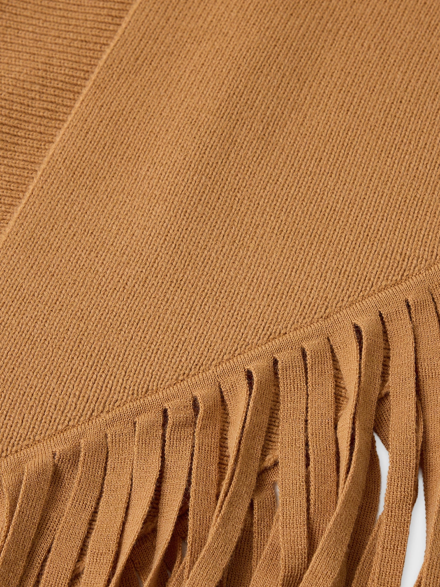 The Big Sweater Fringe Scarf Camel
