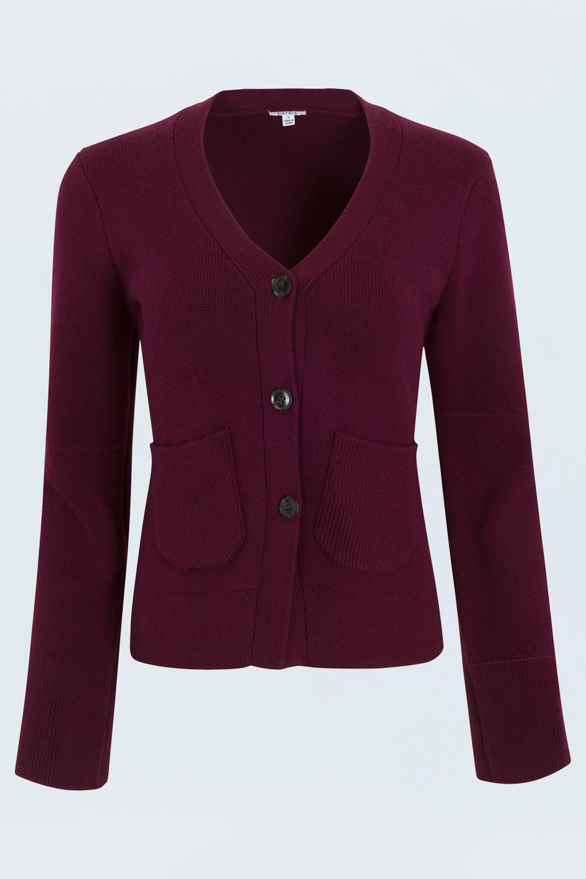 Aeron V-Neck Cardigan Claret