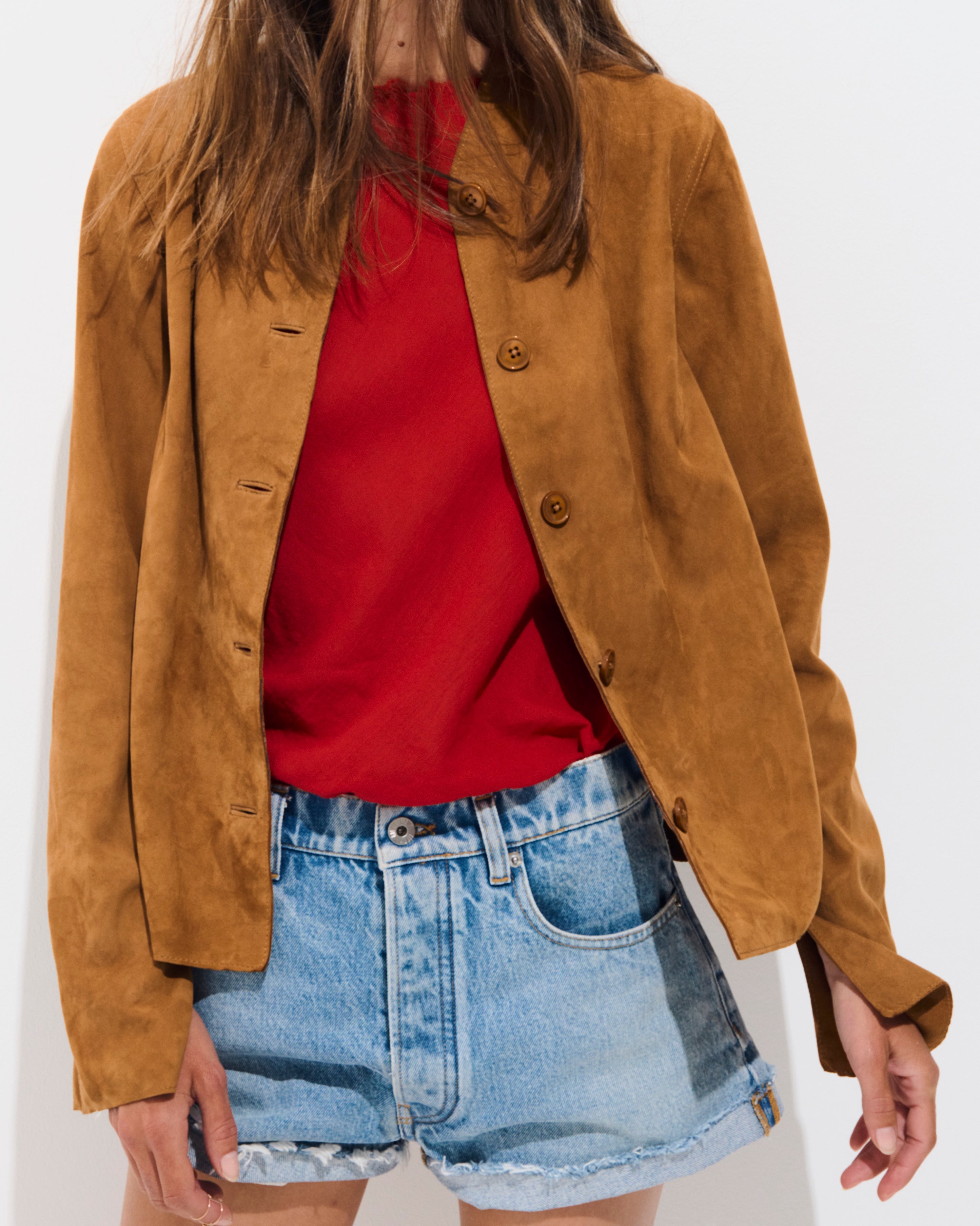 Emanuelle Leather Jacket Cognac Brown