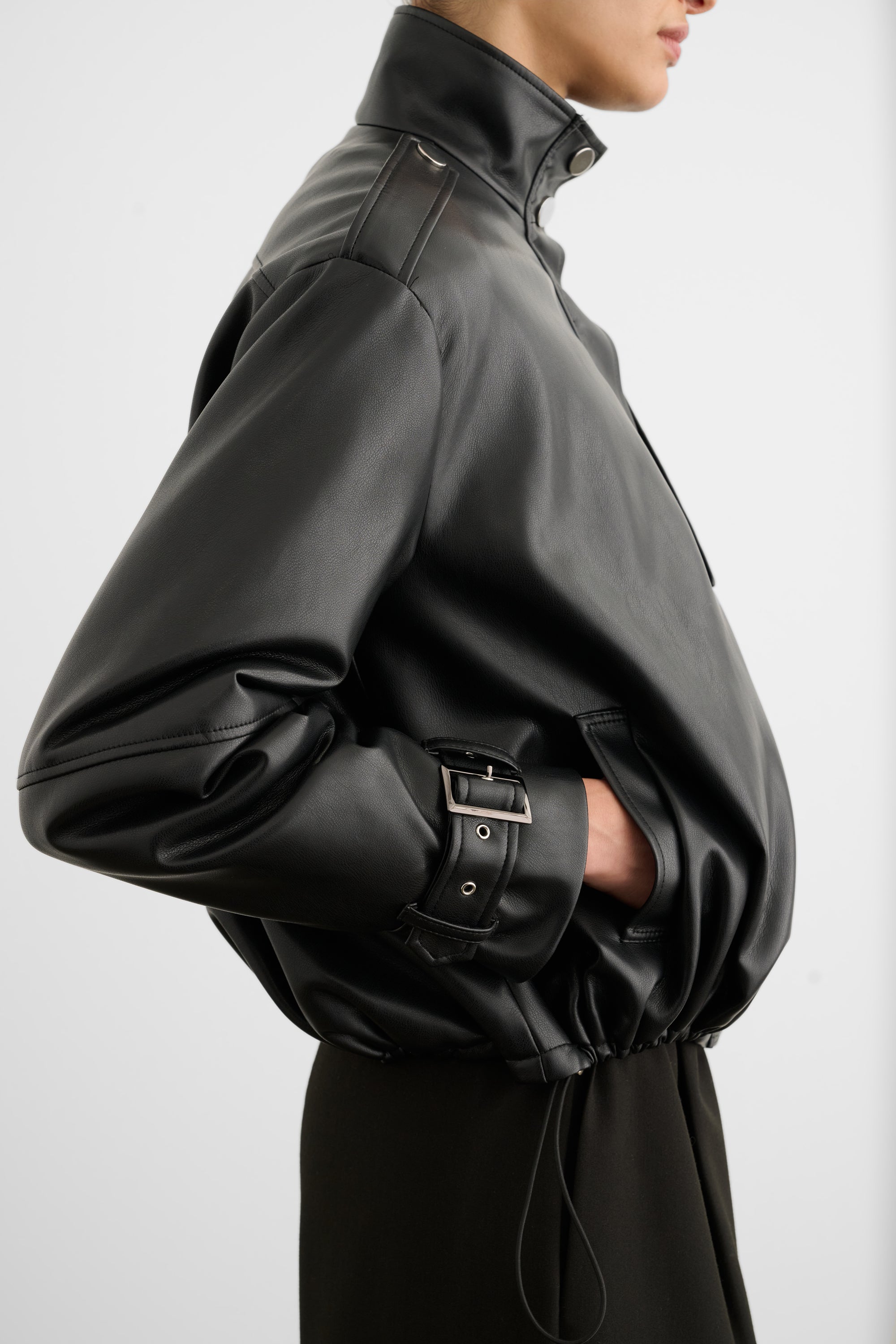 Alyssa Funnel Neck Bomber Jet