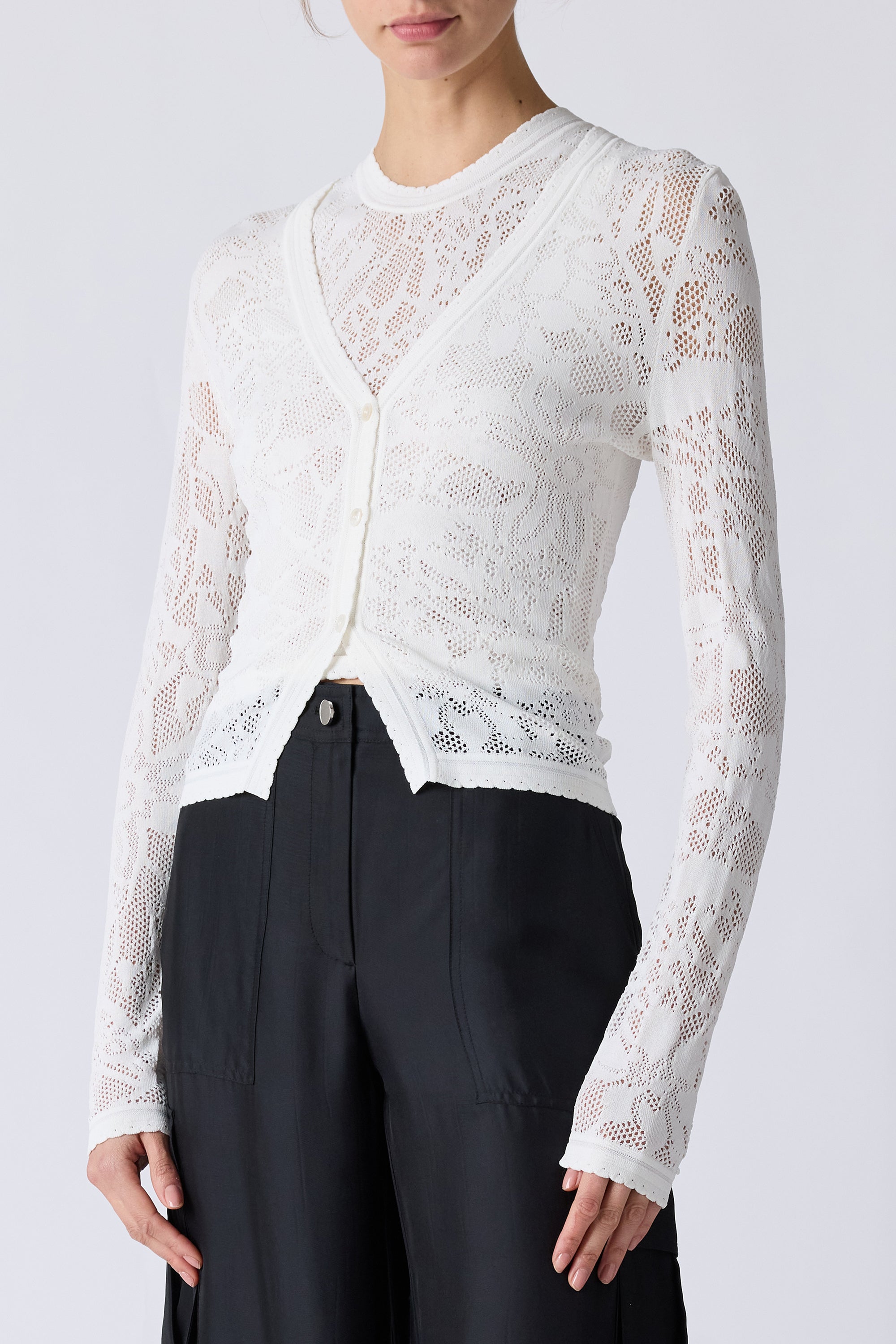 Annabelle V-Neck Cardigan Optic