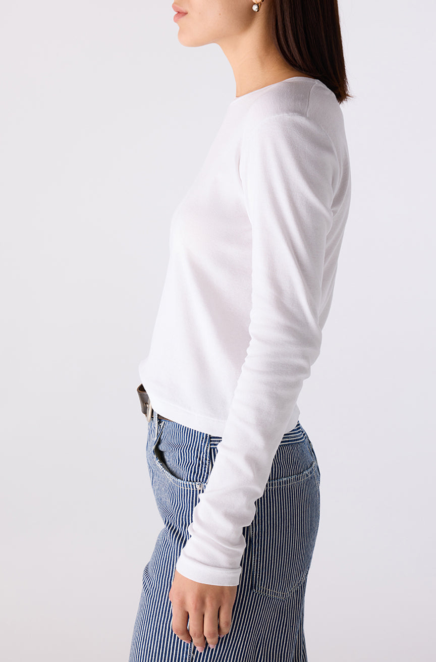 Jade Long Sleeve Tee White
