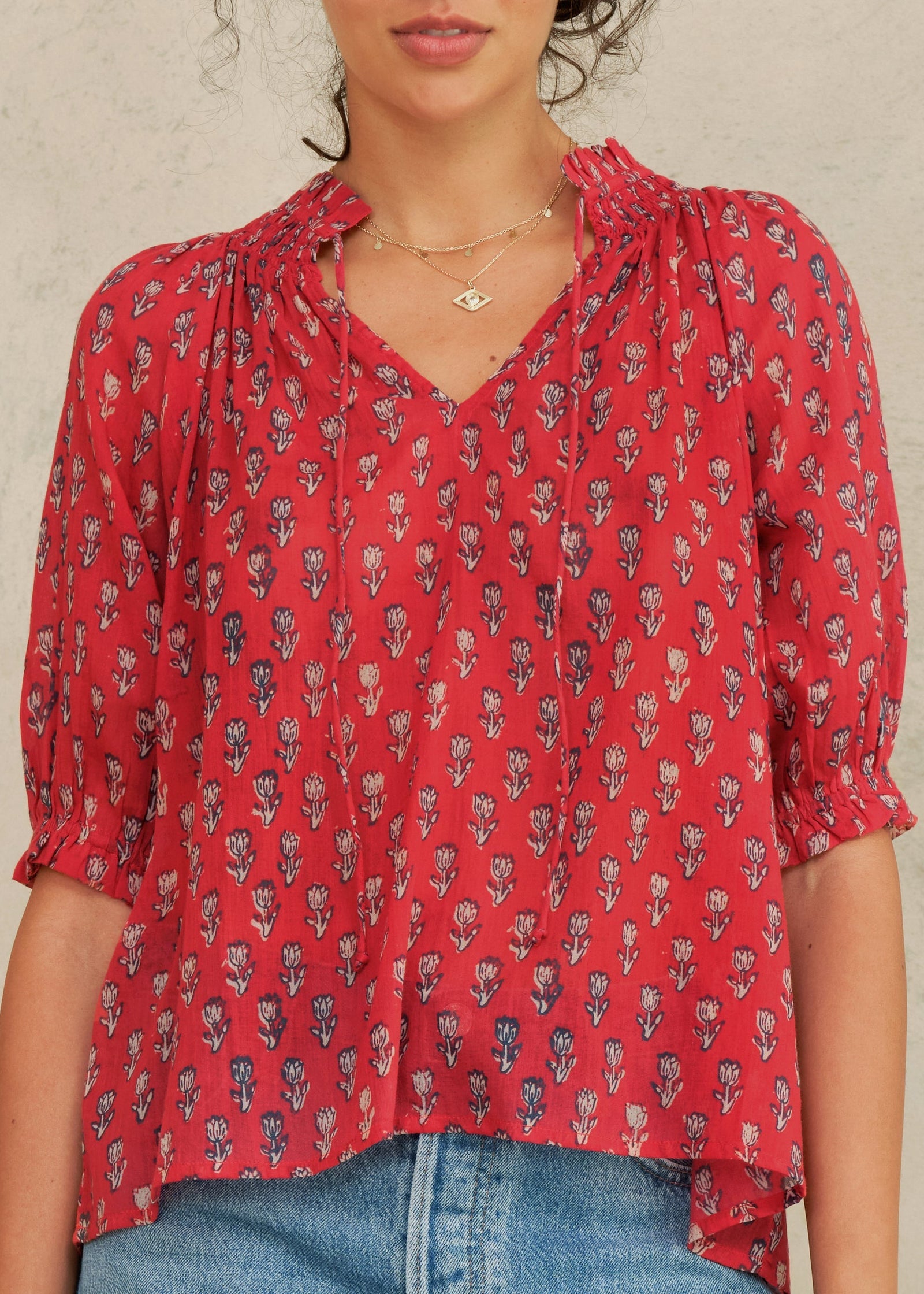 Ari Print S/S Top Red