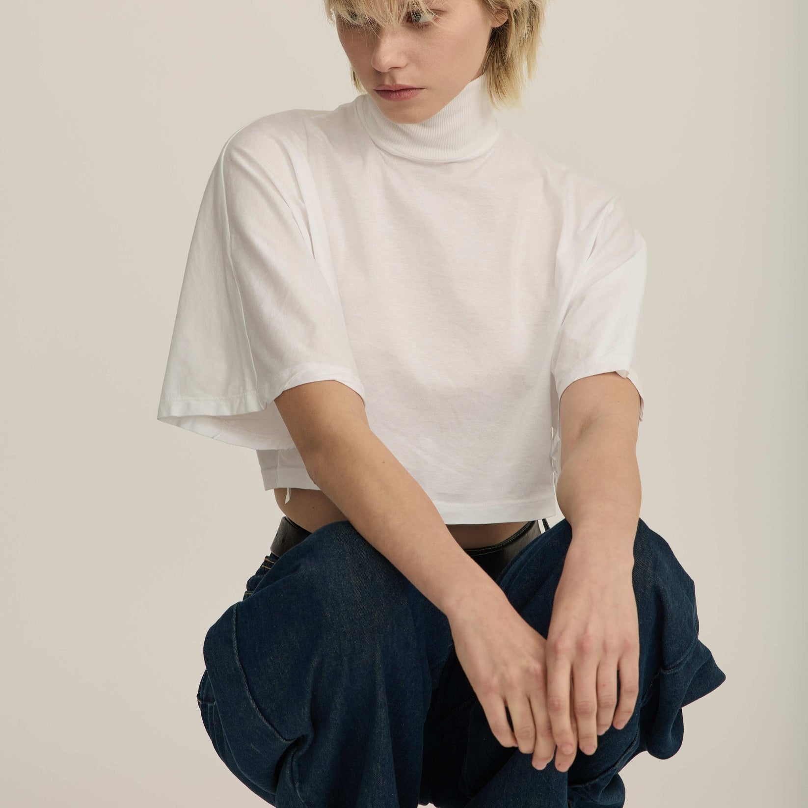 Eden High Neck Top White