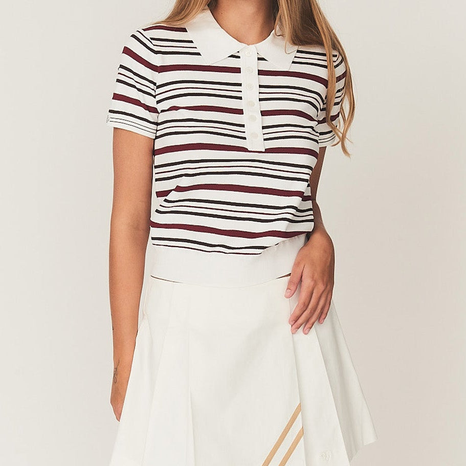 Madison Button Polo Vino