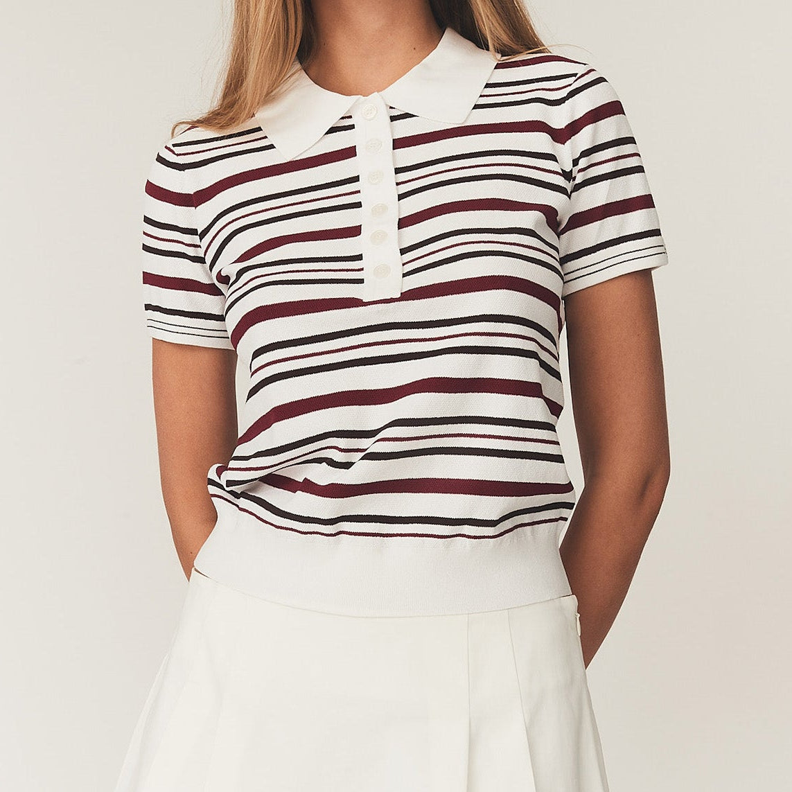 Madison Button Polo Vino