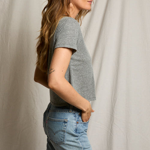 Beckett V Neck Tee Heather Grey