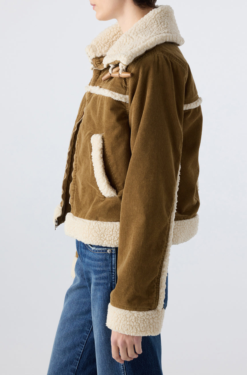Betty Shearling Jacket Cord Cumin