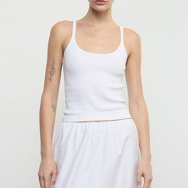 Cami Cotton Rib Tank White