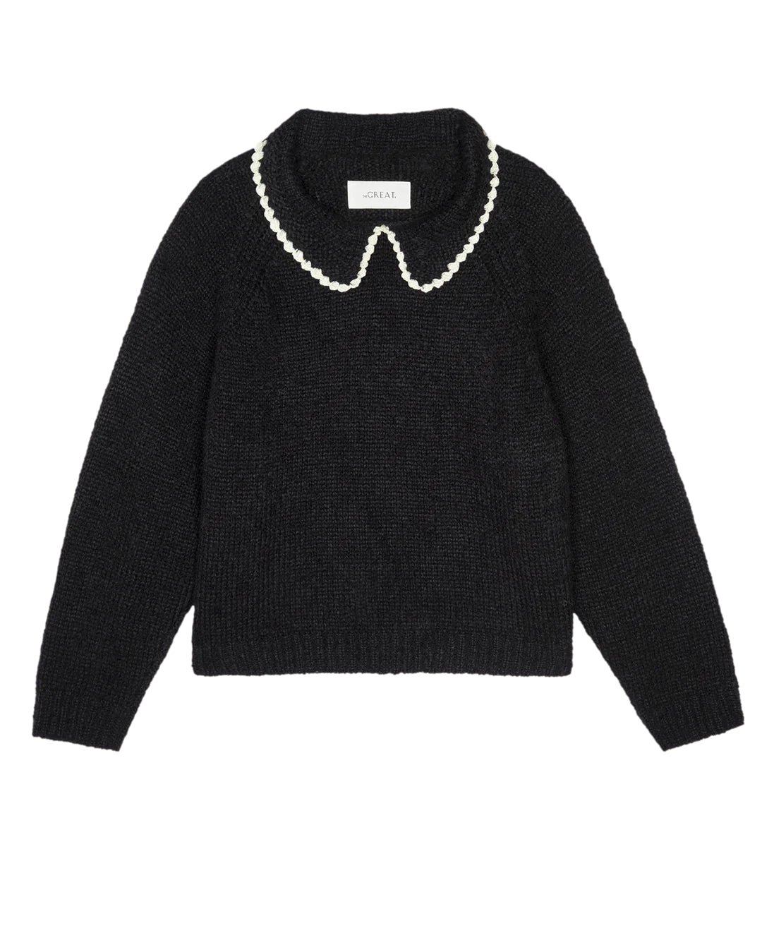 The Crochet Collar Pullover Black/Soft White