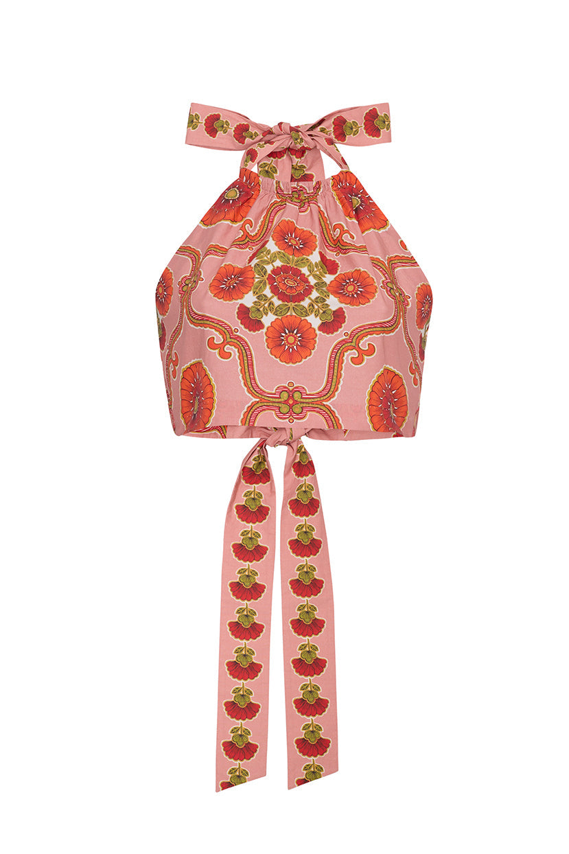 Dahlia Top Mod Floral Brick