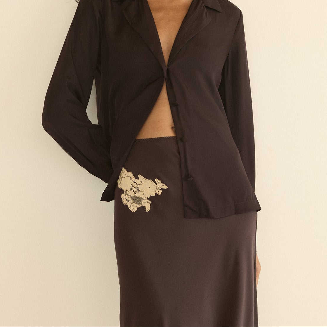 Elowen Skirt Equestrian Brown w/ Cream
