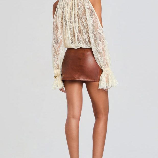 Valerie Leather Skirt Cigar