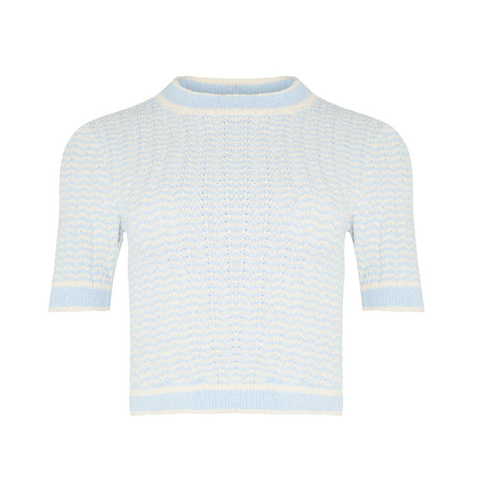 Tif Knit Baby Tee Ice Blue/Egg