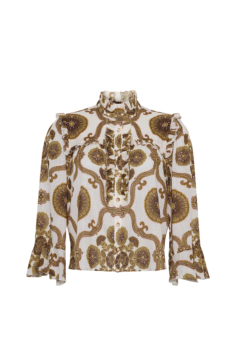 Elowen Top Mod Floral Olive