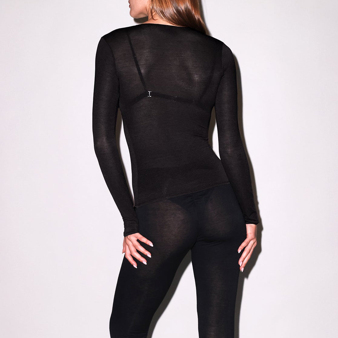 Cashmere Butter L/Slv Top Black