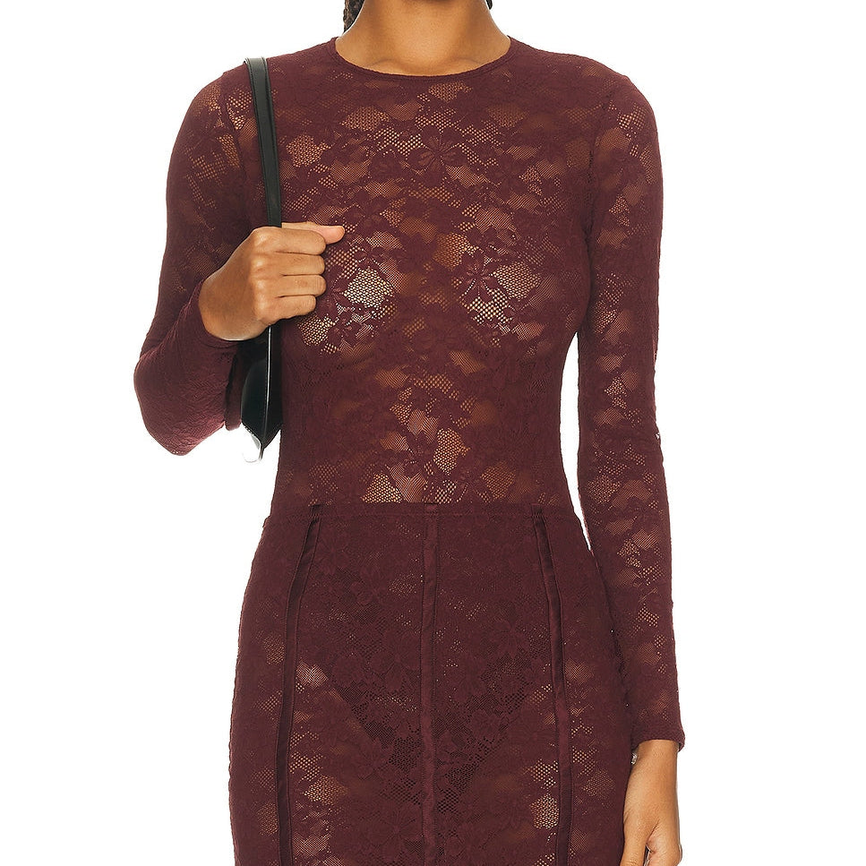 Le Stretch L/S Bodysuit Burgundy