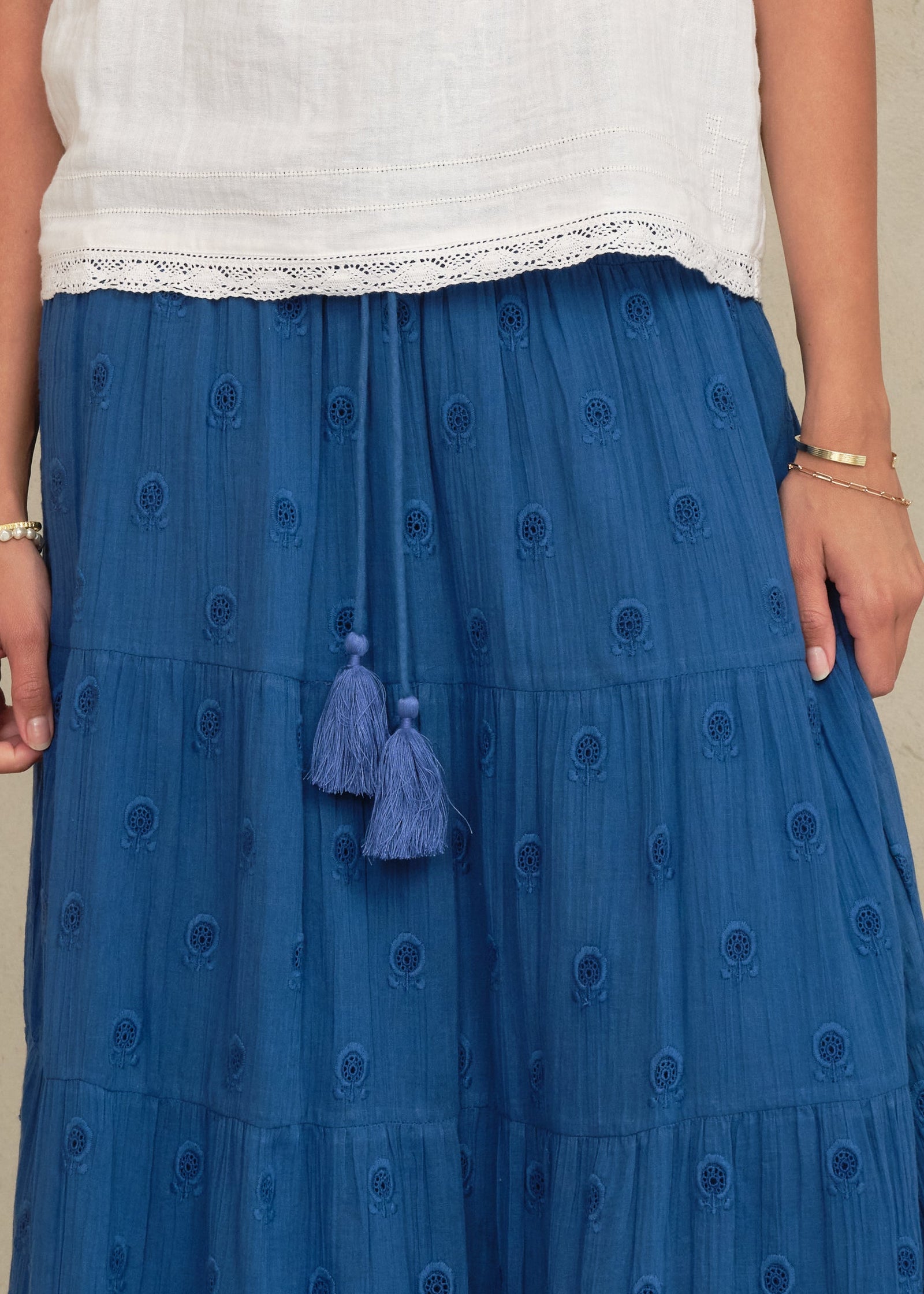 Frani Emb Max Skirt Cobalt