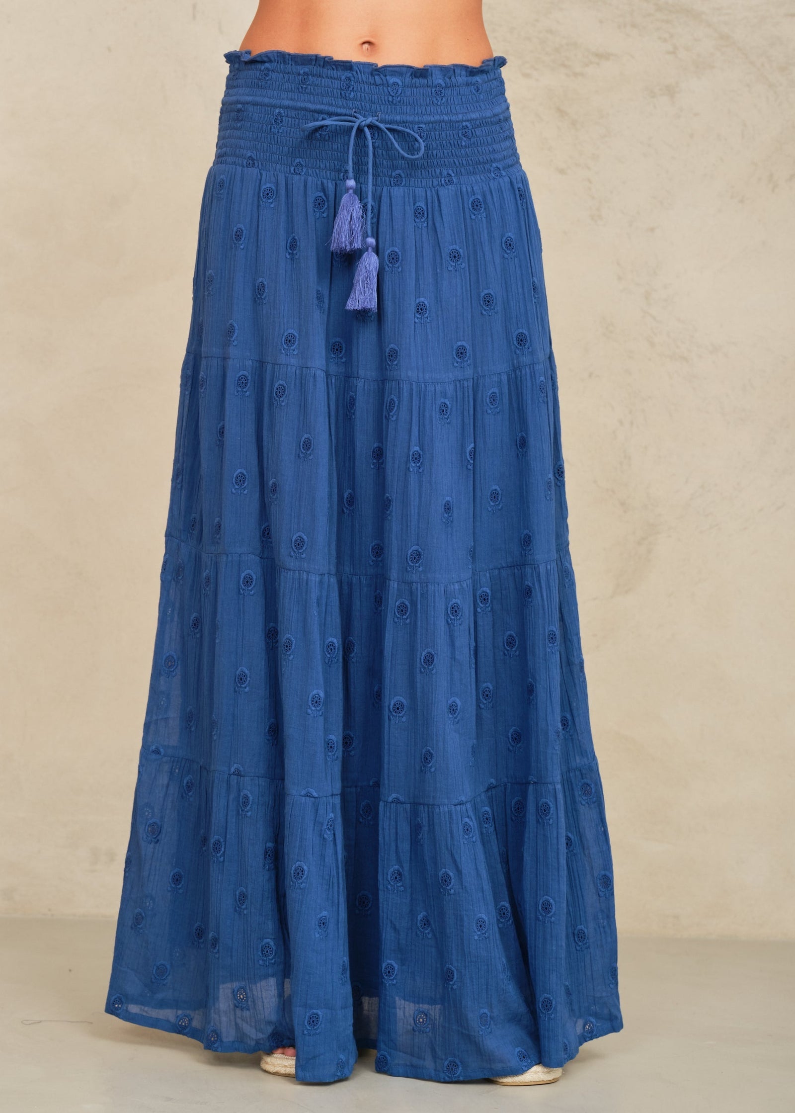 Frani Emb Max Skirt Cobalt