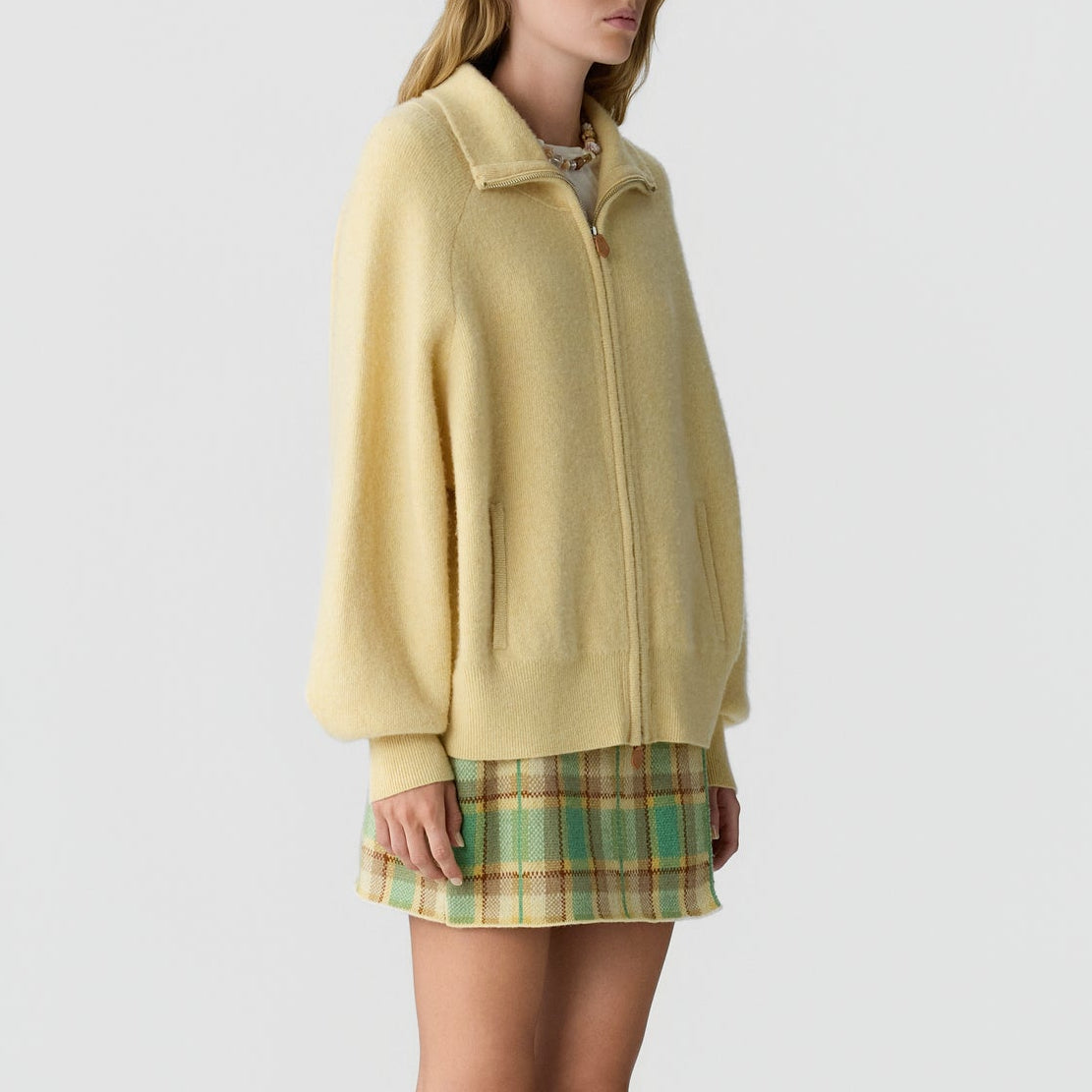 Felted Zip Jacket Butter