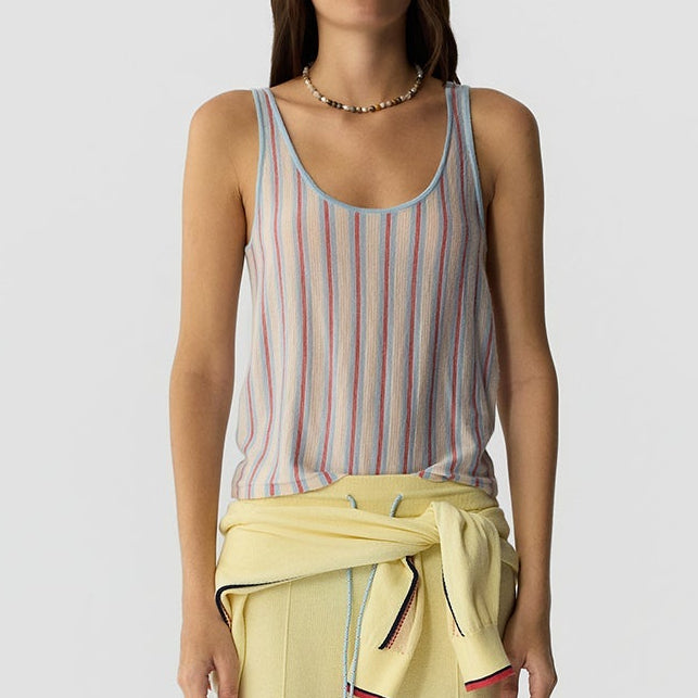 Fine Stripe Tank Clear Sky Combo