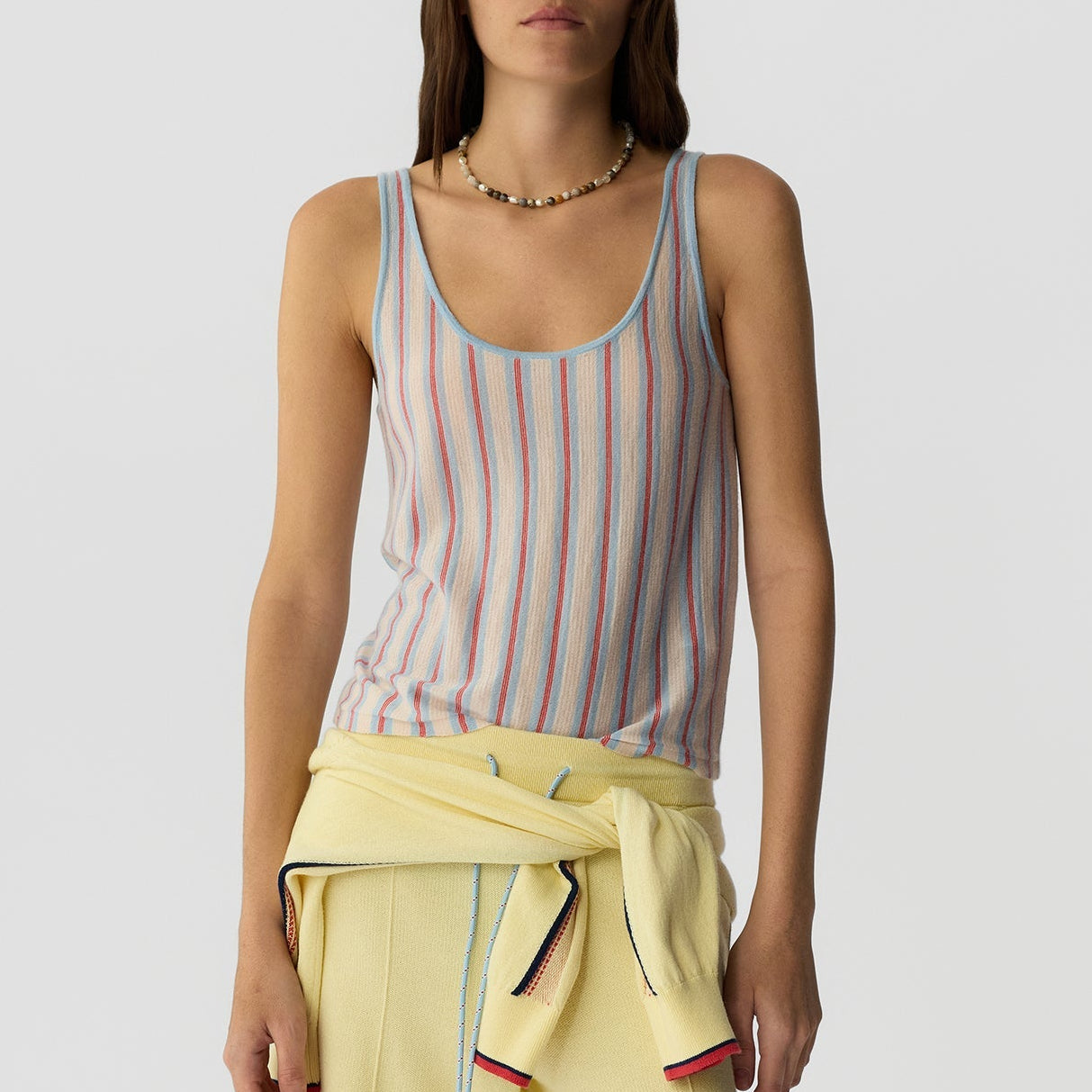 Fine Stripe Tank Clear Sky Combo