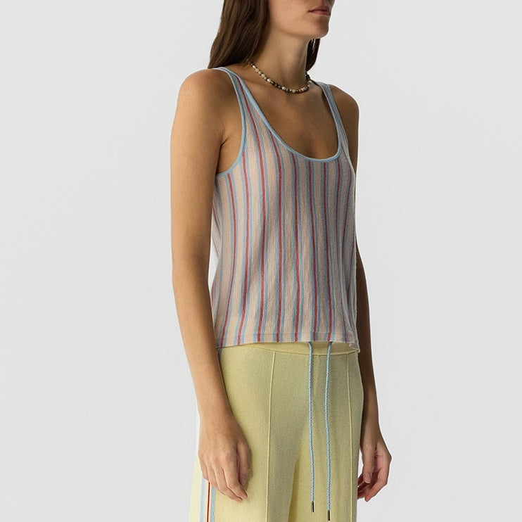 Fine Stripe Tank Clear Sky Combo
