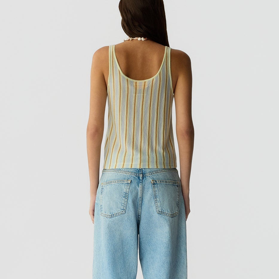 Fine Stripe Tank Limewash Combo