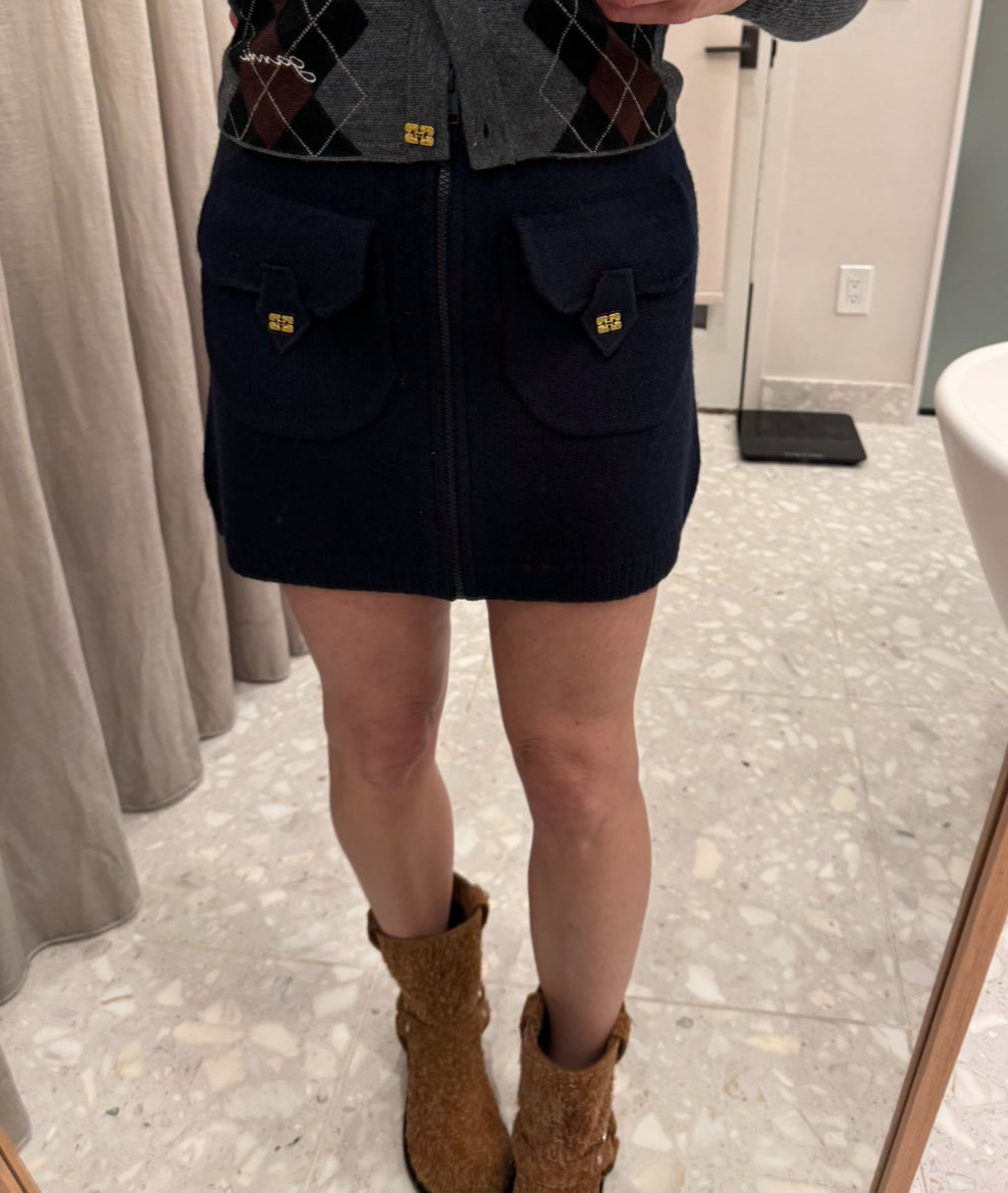 Dark Blue Mini Skirt