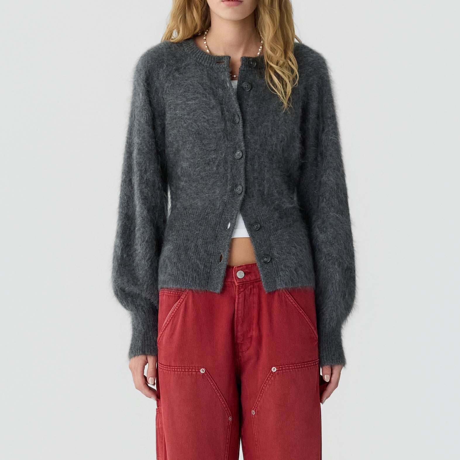 Grizzly Sculpted Cardigan Charcoal