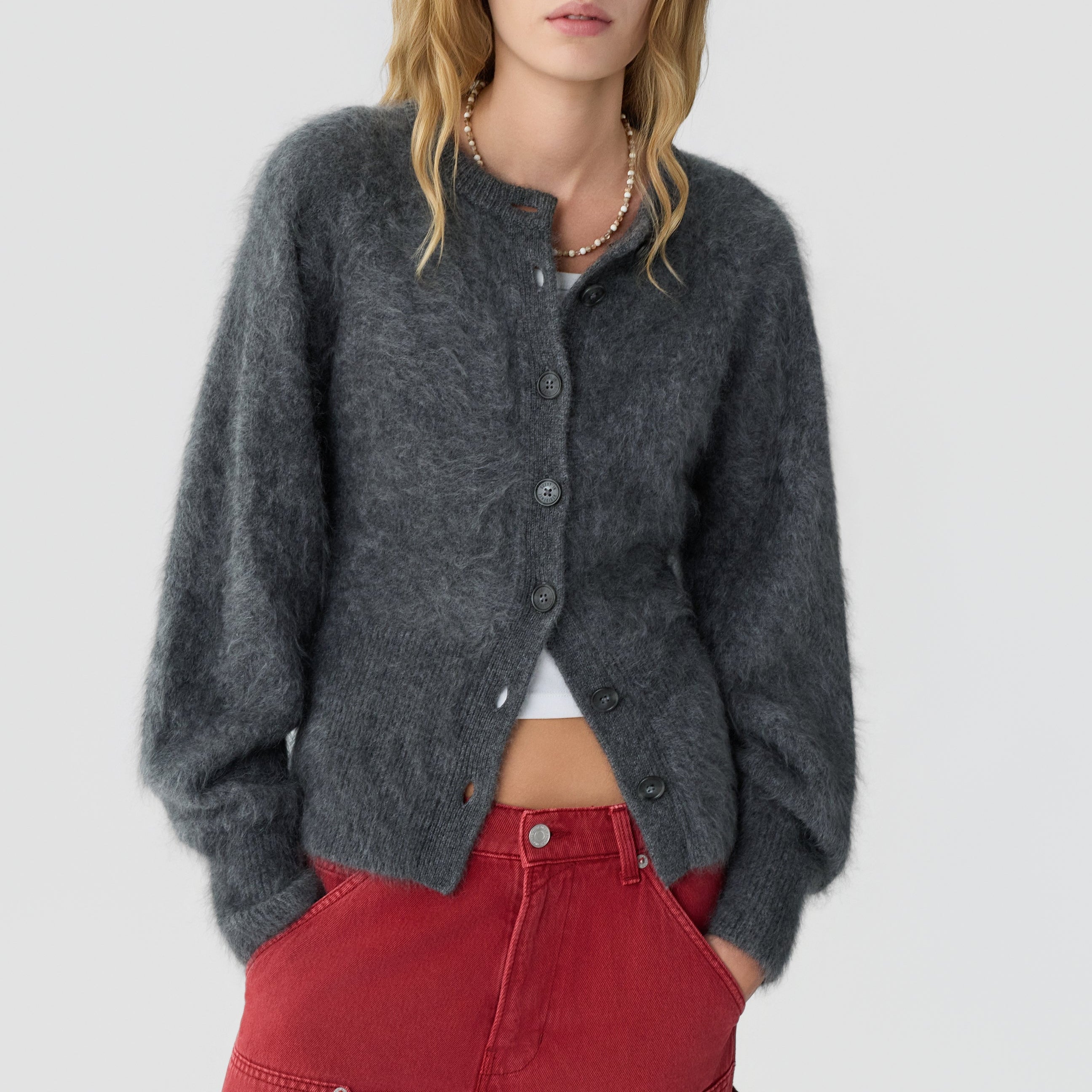 Grizzly Sculpted Cardigan Charcoal