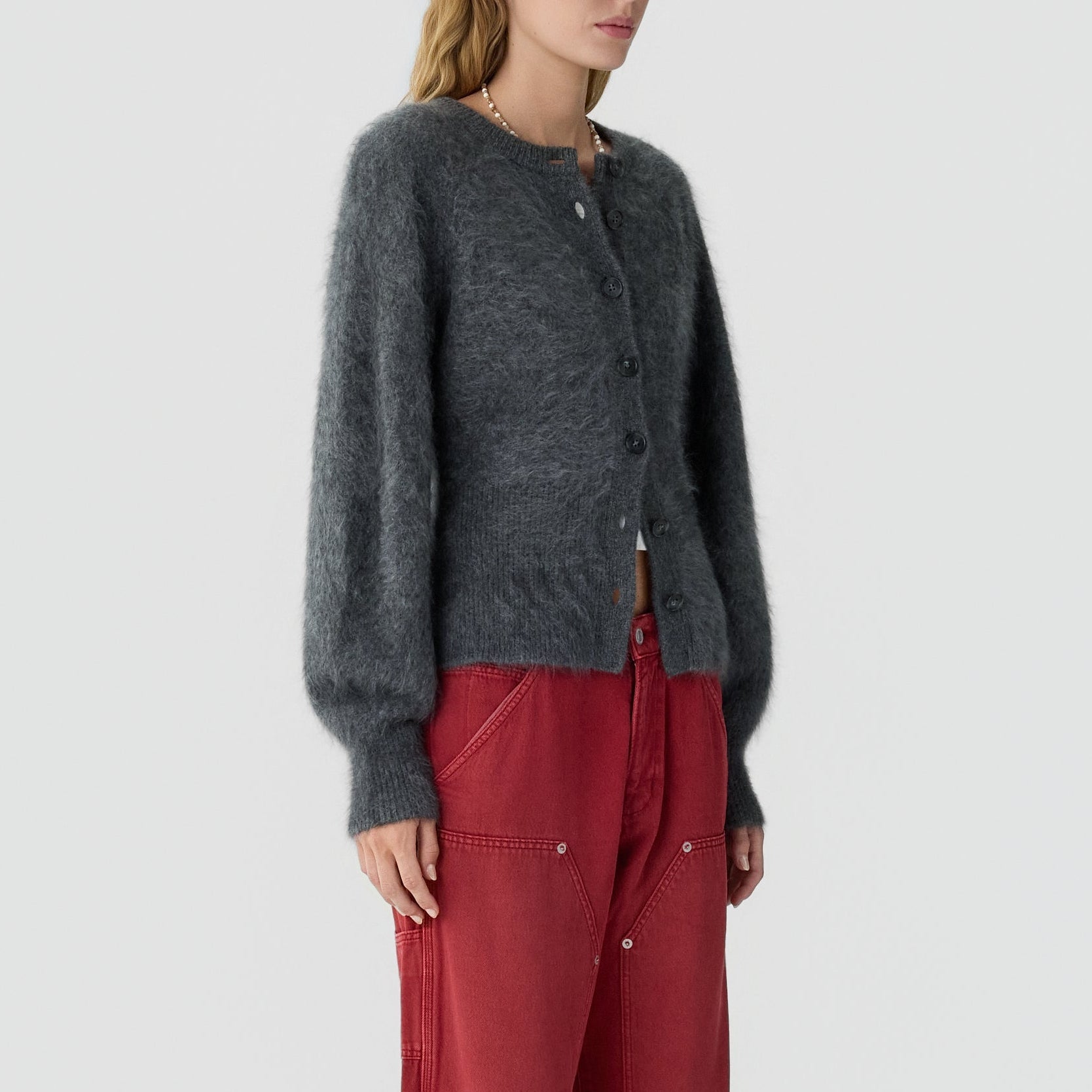 Grizzly Sculpted Cardigan Charcoal