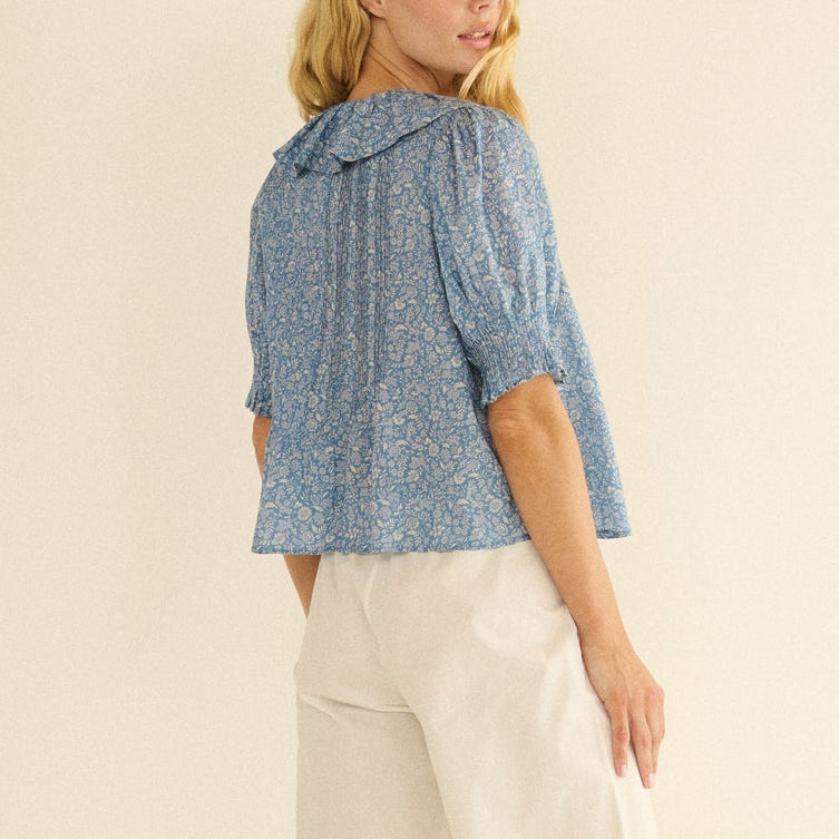 Henri Top Blue Garden Bloom